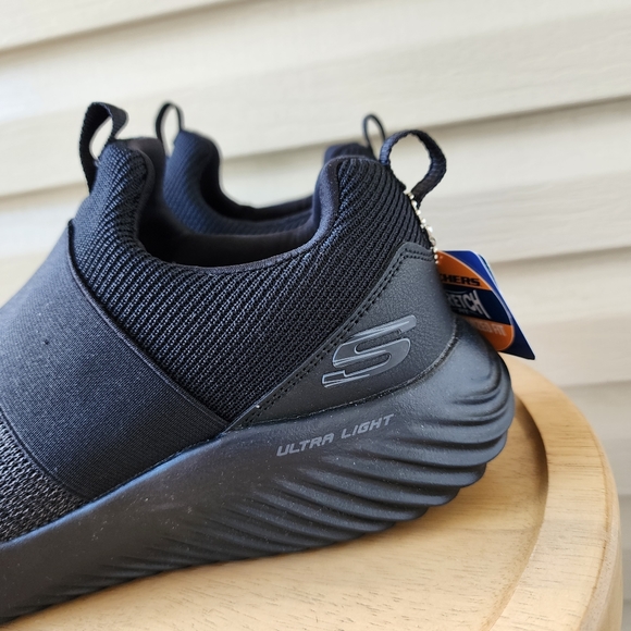 Skechers men's bounder inshore black sneakers - Picture 3 of 9